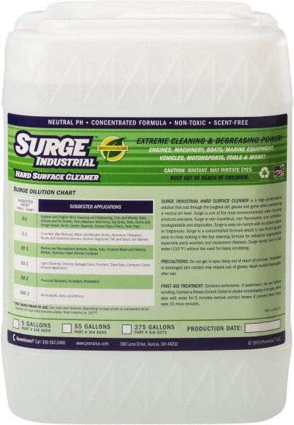 Surge Industrial - 5 Gal Bucket Cleaner/Degreaser - Liquid, Neutral pH, Unscented - Makers Industrial Supply