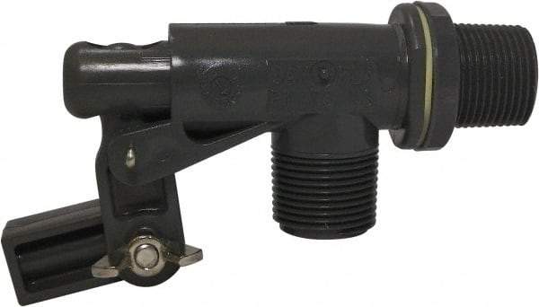 Control Devices - 3/4" Pipe, PVC, Angle Pattern-Single Seat, Mechanical Float Valve - 100 psi, MNPT End Connections - Makers Industrial Supply