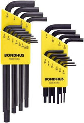 Bondhus - 22 Piece L-Key Hex Key Set - Hex Range 0.05 to 5/16", Protanium High Torque Steel - Makers Industrial Supply