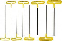 Bondhus - 8 Piece T-Handle Cushion Grip Hex Key Set - Hex Range 3/32 to 1/4", Protanium High Torque Steel - Makers Industrial Supply