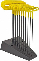 Bondhus - 10 Piece T-Handle Cushion Grip Hex Key Set - Hex Range 3/32 to 3/8", Protanium High Torque Steel - Makers Industrial Supply