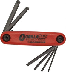 Bondhus - 6 Piece Fold-Up Hex Key Set - Hex Range 2 to 6mm, Protanium High Torque Steel - Makers Industrial Supply