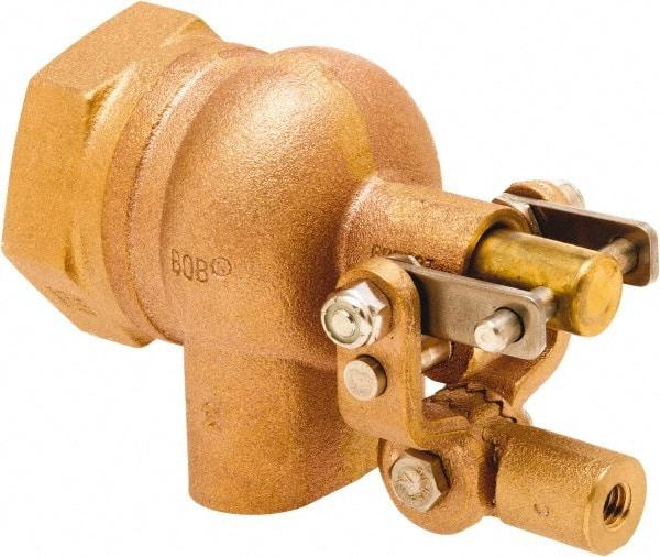 Control Devices - 1" Pipe, Brass, Angle Pattern-Single Seat, Mechanical Float Valve - 115 psi, FIP End Connections - Makers Industrial Supply