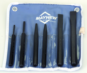 6 Piece Punch & Chisel Set -- #5RC; 5/32 to 3/8 Punches; 7/16 to 5/8 Chisels - Makers Industrial Supply