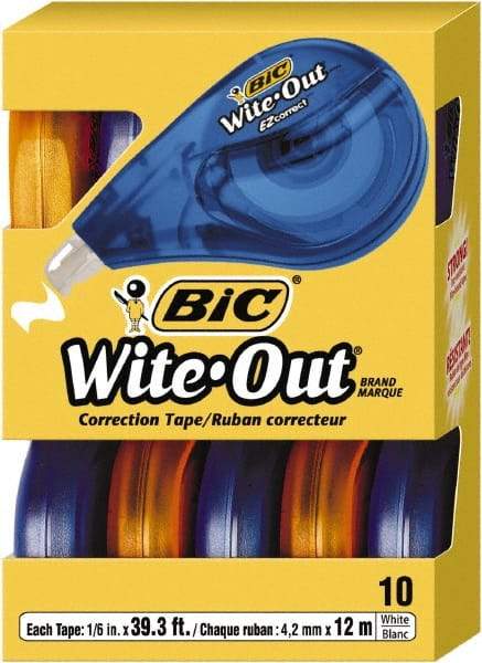 Bic - 1/6" x 472" Correction Tape Non-Refillable - Makers Industrial Supply