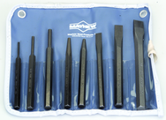 8-Pc. Punch & Chisel Set; includes 3 Punches; 1center punch; 1 solid punch; 3 cold chisels - Makers Industrial Supply