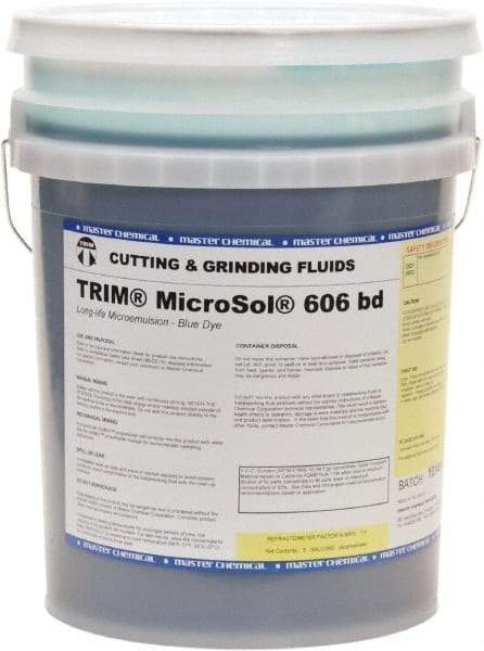 Master Fluid Solutions - Trim MicroSol 606 bd, 5 Gal Pail Cutting & Grinding Fluid - Semisynthetic - Makers Industrial Supply