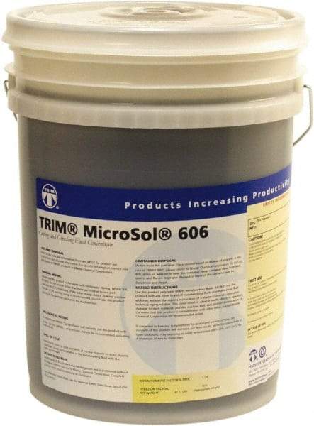 Master Fluid Solutions - Trim MicroSol 606, 5 Gal Pail Cutting & Grinding Fluid - Semisynthetic - Makers Industrial Supply