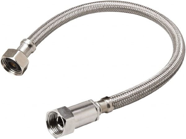 B&K Mueller - 3/8" Compression Inlet, 1/2" FIP Outlet, Stainless Steel Faucet Connector - Use with Faucets - Makers Industrial Supply