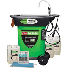 CRC - Free Standing Water-Based Mobile Parts Washer Kit - 25 Gal Max Operating Capacity, Plastic Tank, 42" Long x 48" Wide - Makers Industrial Supply