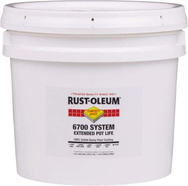 Rust-Oleum - 1 Gal Pail Clear Epoxy Floor Coating - 100 Sq Ft/Gal Coverage, <100 g/L g/L VOC Content, Low Odor & Low VOC - Makers Industrial Supply