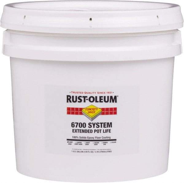 Rust-Oleum - 2 Gal Pail Super Light Gray Epoxy Floor Coating - 100 Sq Ft/Gal Coverage, <100 g/L g/L VOC Content, Low Odor & Low VOC - Makers Industrial Supply