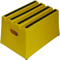 Diversified Plastics - 11-3/4" High x 13-5/8" Wide x 19-1/4" Deep, Yellow Step Stool - 500 Lb Capacity - Makers Industrial Supply