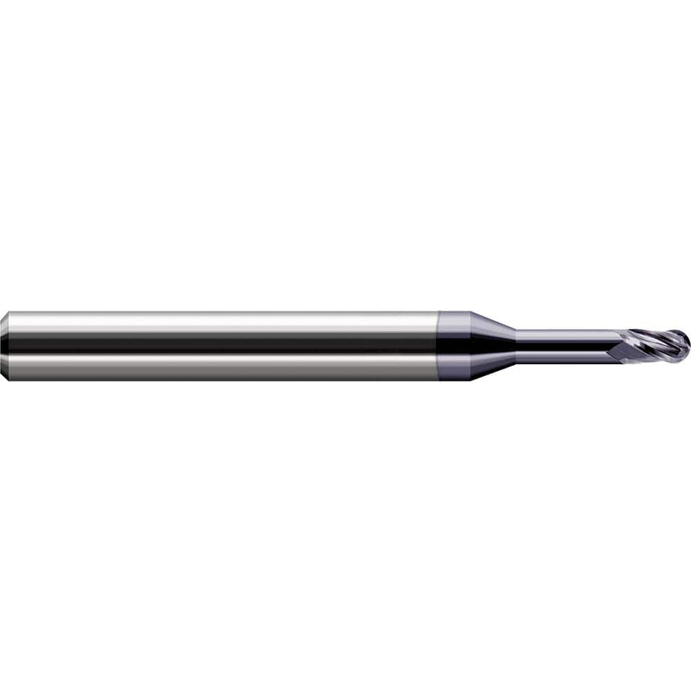 Harvey Tool - Ball End Mills; Mill Diameter (mm): 0.60 ; Mill Diameter (Decimal Inch): 0.0240 ; Number of Flutes: 3 ; Length of Cut (Decimal Inch): 0.0360 ; Material: Solid Carbide ; Overall Length (Inch): 2-1/2 - Exact Industrial Supply