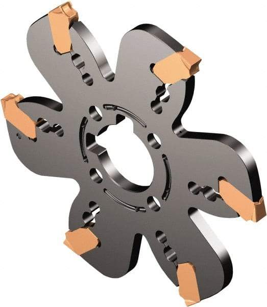 Sandvik Coromant - 1/4" Cutting Width, 1.2598" Depth of Cut, 127mm Cutter Diam, 1-1/4" Hole Diam, Indexable Slotting Cutter - 1-1/4" Shank Diam, AQD..Y..C Toolholder, Right Hand Cutting Direction - Makers Industrial Supply