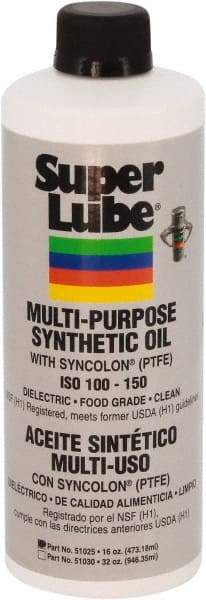 Synco Chemical - 1 Pint Bottle Oil with PTFE Direct Food Contact White Oil - Translucent, -45°F to 450°F, Food Grade - Makers Industrial Supply