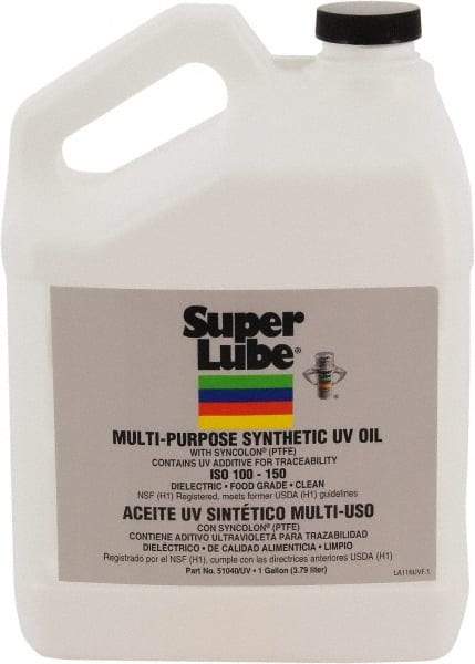 Synco Chemical - 1 Gal Bottle Oil with PTFE Direct Food Contact White Oil - Translucent, -45°F to 450°F, Food Grade - Makers Industrial Supply