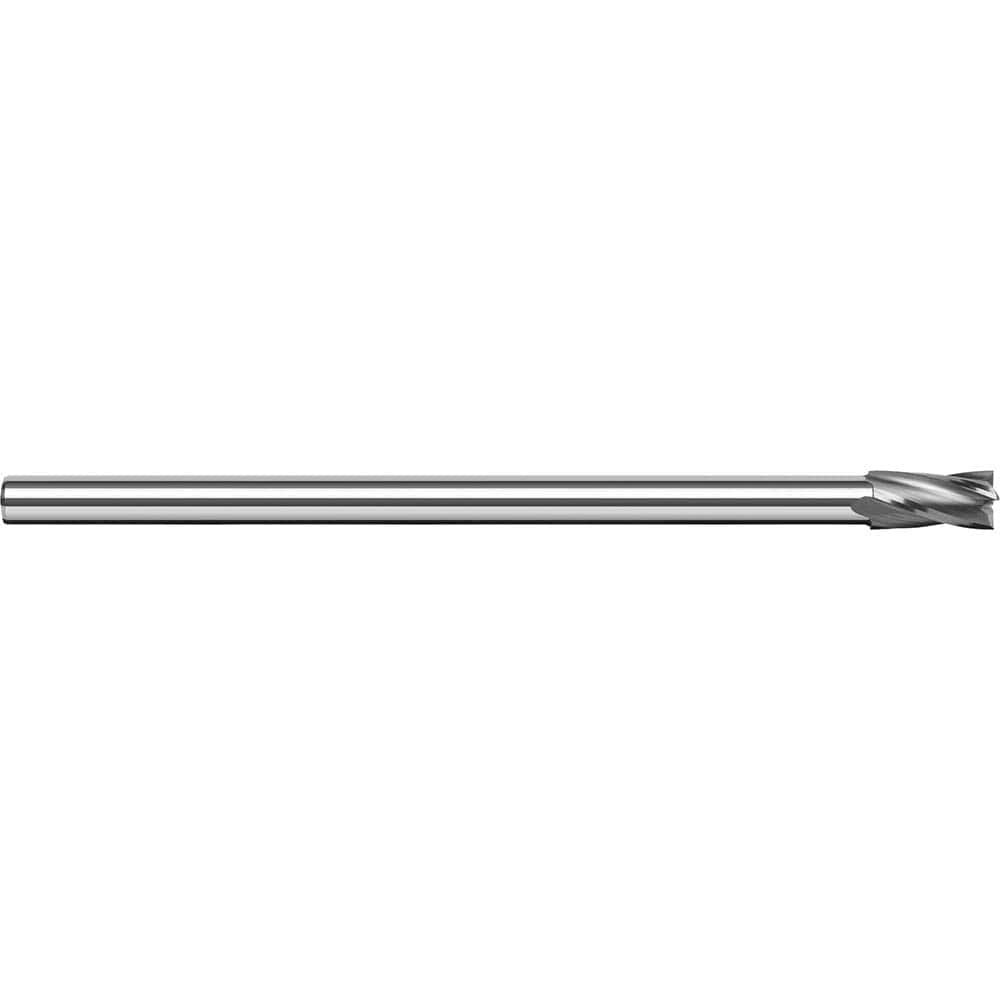 Harvey Tool - 3/16", 9/32" LOC, 5/32" Shank Diam, 4" OAL, 4 Flute Solid Carbide Square End Mill - Exact Industrial Supply