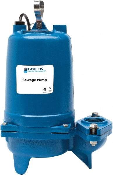 Goulds Pumps - 2 hp, 200 Amp Rating, 200 Volts, Single Speed Continuous Duty Operation, Sewage Pump - 3 Phase, Cast Iron Housing - Makers Industrial Supply