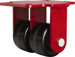 Hamilton - 3-1/4" Diam x 2" Wide x 5-1/4" OAH Top Plate Mount Rigid Caster - Phenolic, 1,400 Lb Capacity, Straight Roller Bearing, 4-1/2 x 6-1/2" Plate - Makers Industrial Supply