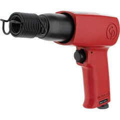 Chicago Pneumatic - 3,000 BPM, 2.6 Inch Long Stroke, Pneumatic Chipping Hammer - 25 CFM Air Consumption, 1/4 NPT Inlet - Makers Industrial Supply