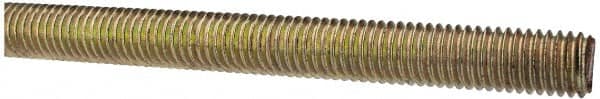 Value Collection - 1/2-13 UNC (Coarse), 3' Long, Alloy Steel Threaded Rod - Yellow Zinc-Plated Finish, Right Hand Thread - Makers Industrial Supply