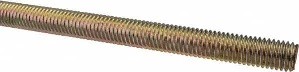 Value Collection - 1/2-13 UNC (Coarse), 6' Long, Alloy Steel Threaded Rod - Yellow Zinc-Plated Finish, Right Hand Thread - Makers Industrial Supply