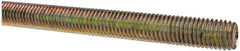 Value Collection - 5/8-11 UNC (Coarse), 3' Long, Alloy Steel Threaded Rod - Yellow Zinc-Plated Finish, Right Hand Thread - Makers Industrial Supply