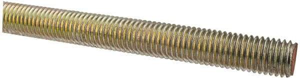 Value Collection - 5/8-11 UNC (Coarse), 6' Long, Alloy Steel Threaded Rod - Yellow Zinc-Plated Finish, Right Hand Thread - Makers Industrial Supply