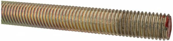 Value Collection - 3/4-10 UNC (Coarse), 6' Long, Alloy Steel Threaded Rod - Yellow Zinc-Plated Finish, Right Hand Thread - Makers Industrial Supply