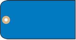 NMC - 1-7/8" High x 3-3/4" Long, Safety & Facility Blank Tag - 1 Side, Dark Blue Cardstock - Makers Industrial Supply