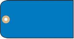 NMC - 1-7/8" High x 3-3/4" Long, Safety & Facility Blank Tag - 1 Side, Dark Blue Cardstock - Makers Industrial Supply