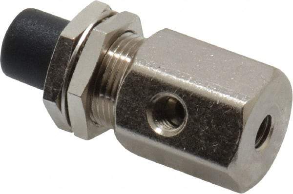 Specialty Mfr - 10-32 Non Exhaust Push Button Valve - 0.1 CV Rate, 150 Max psi, Normally Closed Actuator - Makers Industrial Supply