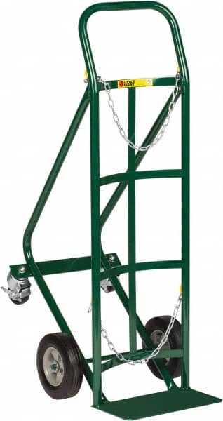 Little Giant - 800 Lb Capacity 40" OAH Cylinder Hand Truck - 8 x 14" Base Plate, Continuous Handle, Steel, Solid Rubber Wheels - Makers Industrial Supply