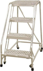 Ballymore - 38" 4 Step Ladder - 300 Lb Capacity, 38" Platform Height, 30" Base Width x 31" Depth, Heavy-Duty Serrated Grating - Makers Industrial Supply