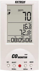 Extech - Audible Alarm, LCD Display, Carbon Monoxide (CO) Meter - Monitors Carbon Monoxide, -10 to 60°C Working Temp, CE Listed - Makers Industrial Supply