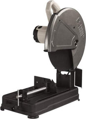 Porter-Cable - 14" Blade Diam, 1" Arbor Hole, Straight Chop & Cutoff Saw - 1 Phase, 3,800 RPM, 4 hp, 120 Volts, 4-1/2" in Solids at 90°, 4-7/8" in Pipe at 90°, 3-13/16" in Solids at 45°, 4-1/2" in Pipe at 45° - Makers Industrial Supply