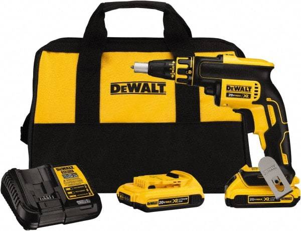 DeWALT - 20 Volt Lithium-Ion Battery Pistol Grip Cordless Screwdriver - 4,400 RPM, 266 In/Lb Torque - Makers Industrial Supply