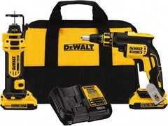 DeWALT - 20 Volt Cordless Tool Combination Kit - Includes Brushless Screwgun & Drywall Cutout Tool, Lithium-Ion Battery Included - Makers Industrial Supply