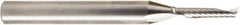 Amana Tool - 1/8" Cutting Diam x 5/8" Length of Cut, 1 Flute, Upcut Spiral Router Bit - Uncoated, Right Hand Cut, Solid Carbide, 2-1/2" OAL x 1/4" Shank Diam, 20° Helix Angle - Makers Industrial Supply