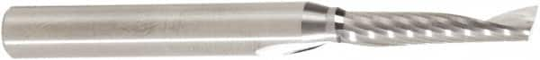 Amana Tool - 3/16" Cutting Diam x 7/8" Length of Cut, 1 Flute, Upcut Spiral Router Bit - Uncoated, Right Hand Cut, Solid Carbide, 2-1/2" OAL x 1/4" Shank Diam, 30° Helix Angle - Makers Industrial Supply