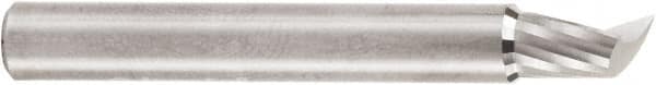 Amana Tool - 1/4" Cutting Diam x 3/8" Length of Cut, 1 Flute, Upcut Spiral Router Bit - Uncoated, Right Hand Cut, Solid Carbide, 2" OAL x 1/4" Shank Diam, 20° Helix Angle - Makers Industrial Supply