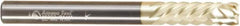 Amana Tool - 1/4" Cutting Diam x 2-1/2" Length of Cut, 6 Flute, Compression Spiral Router Bit - Zirconium Coated, Right Hand Cut, Solid Carbide, 2-1/2" OAL x 1/4" Shank Diam, Assorted Router Styles, 20° Helix Angle - Makers Industrial Supply