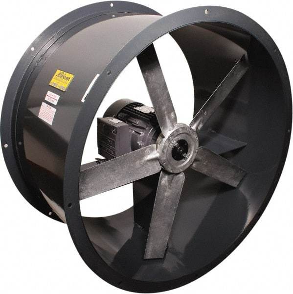 Americraft - 3/4 hp 30" Explosion Proof Direct Drive Tube Axial Duct Fan - 10,440 CFM at 0 Static Pressure, 1,140 RPM, Single Phase - Makers Industrial Supply