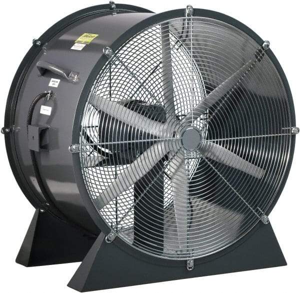 Americraft - 24" Blade, 1 hp, 7,400 CFM, Low Floor Stand Industrial Circulation Fan - Floor Stand, 115/230 Volts, 1 Speed - Makers Industrial Supply