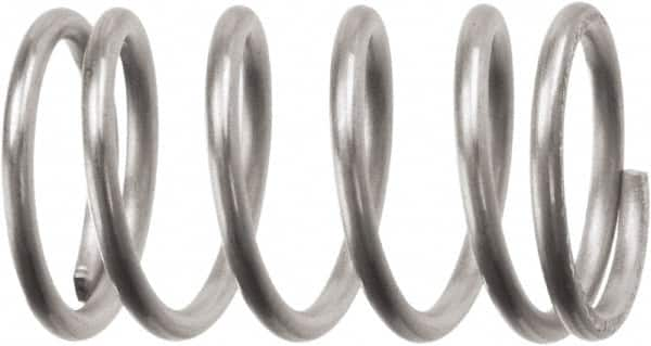 Associated Spring Raymond - 31.12mm OD, 4.5mm Wire, 2-1/2" Free Length, Compression Spring - 157.02 Lb Spring Rating, 438.42 N Max Work Load, Stainless Steel - Makers Industrial Supply