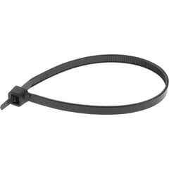 Value Collection - 8" Long Black Nylon Standard Cable Tie - 50 Lb Tensile Strength, 54mm Max Bundle Diam - Makers Industrial Supply