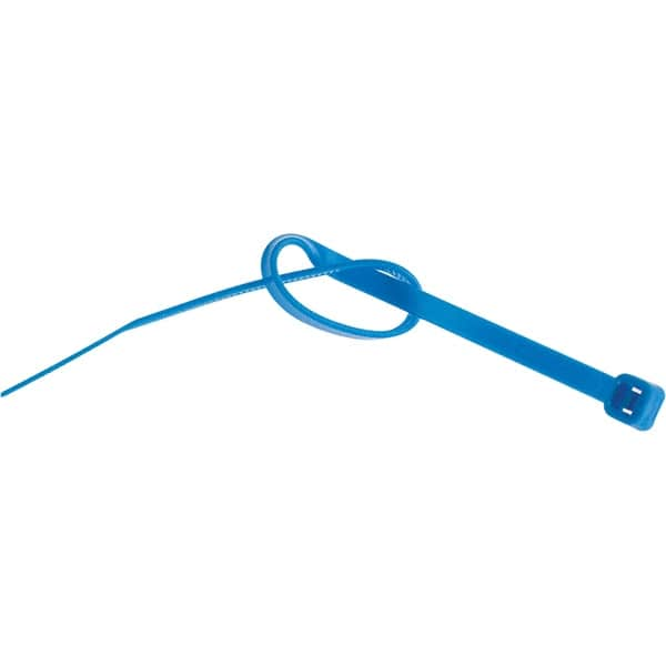 Value Collection - 8" Long Blue Nylon Standard Cable Tie - 50 Lb Tensile Strength, 54mm Max Bundle Diam - Makers Industrial Supply