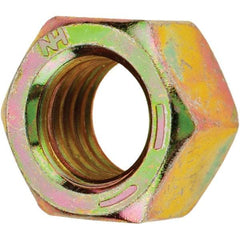 Value Collection - 1/2-13 UNC Steel Right Hand Hex Nut - 3/4" Across Flats, 7/16" High, Zinc Yellow Dichromate Finish - Makers Industrial Supply