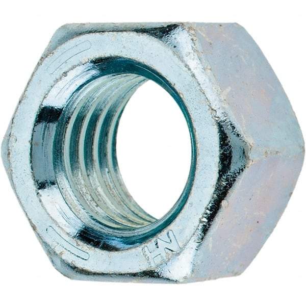 Value Collection - 1/2-13 UNC Steel Right Hand Hex Nut - 3/4" Across Flats, 7/16" High, Zinc Clear Finish - Makers Industrial Supply